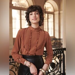 NWOT Sezane Jules Blouse in 100% Silk